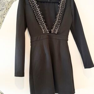 X by NBD Zintia Embellished Mini Dress in Black 6 missing tassel
